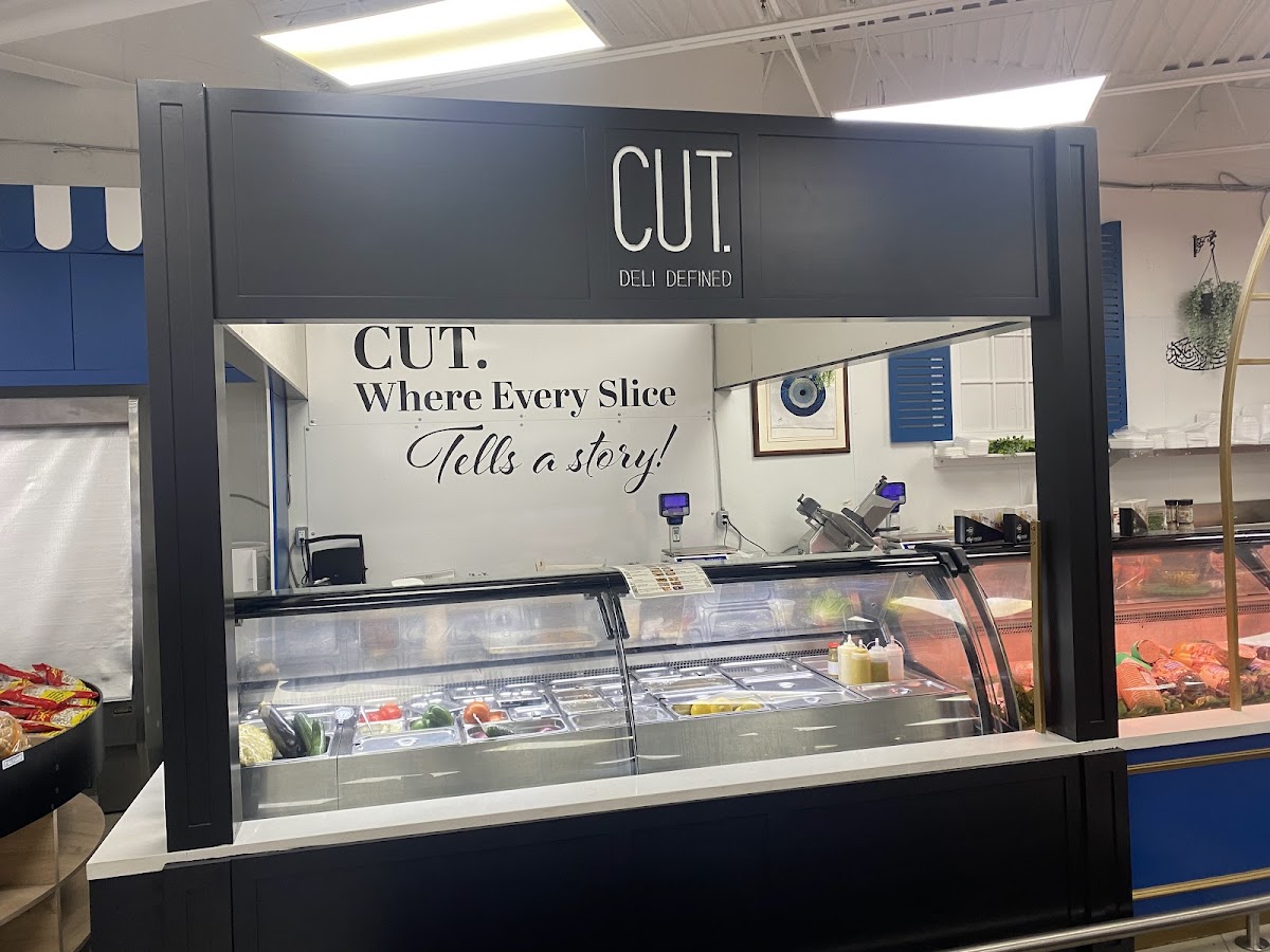 The CUT. deli counter with fresh ingredient display cases